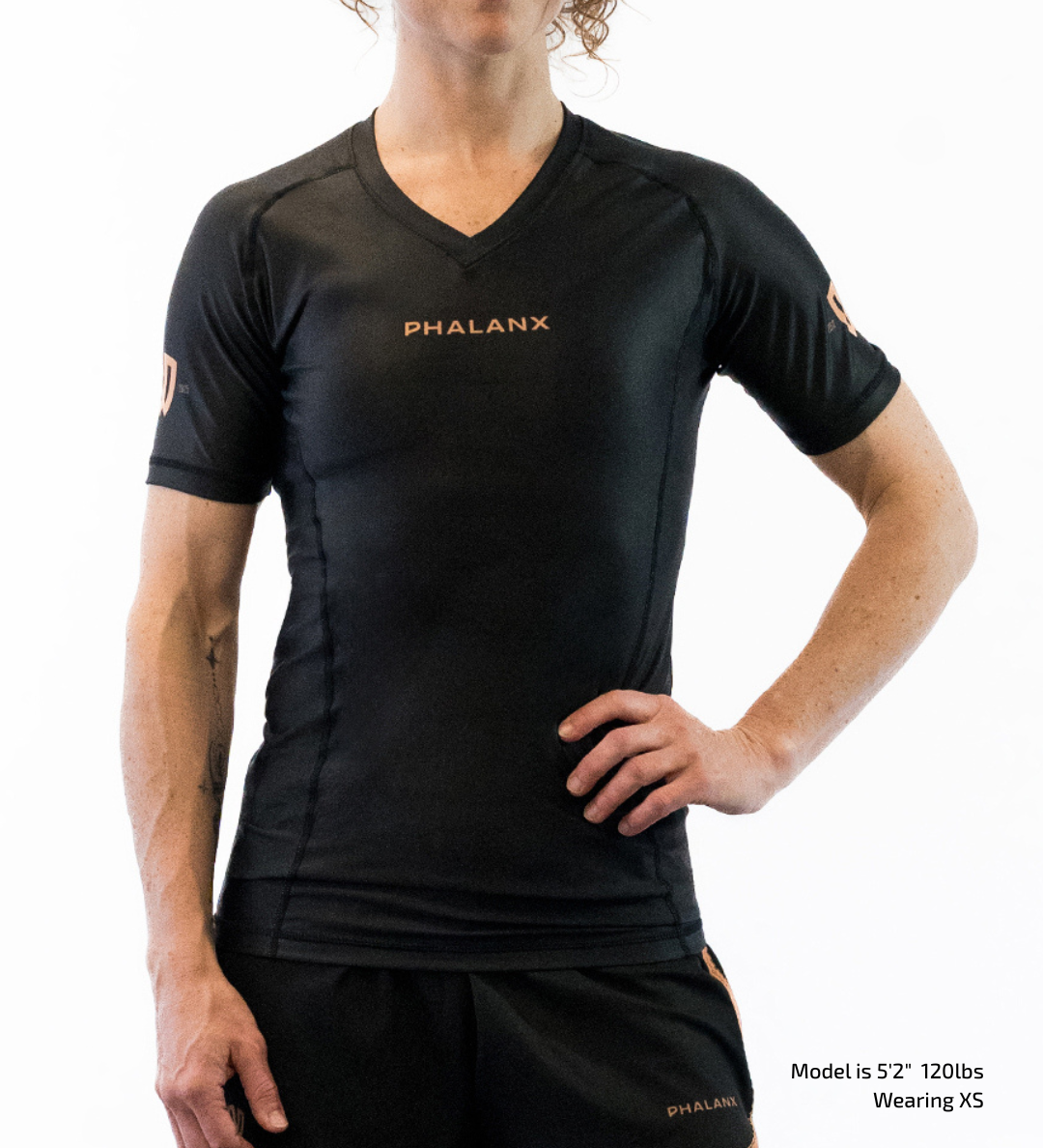 Phalanx Women's Jiu-jitsu BJJ short-sleeve rash guard is perfect for training jiu-jitsu, no-gi grappling, MMA—mixed martial arts, Brazilian Jiu-jitsu, wrestling, and judo. It is also perfect for no-gi JJ or gi jiu-jitsu, and it can be worn at Spartan Race, Tough Mudder, Yoga—all athletics!