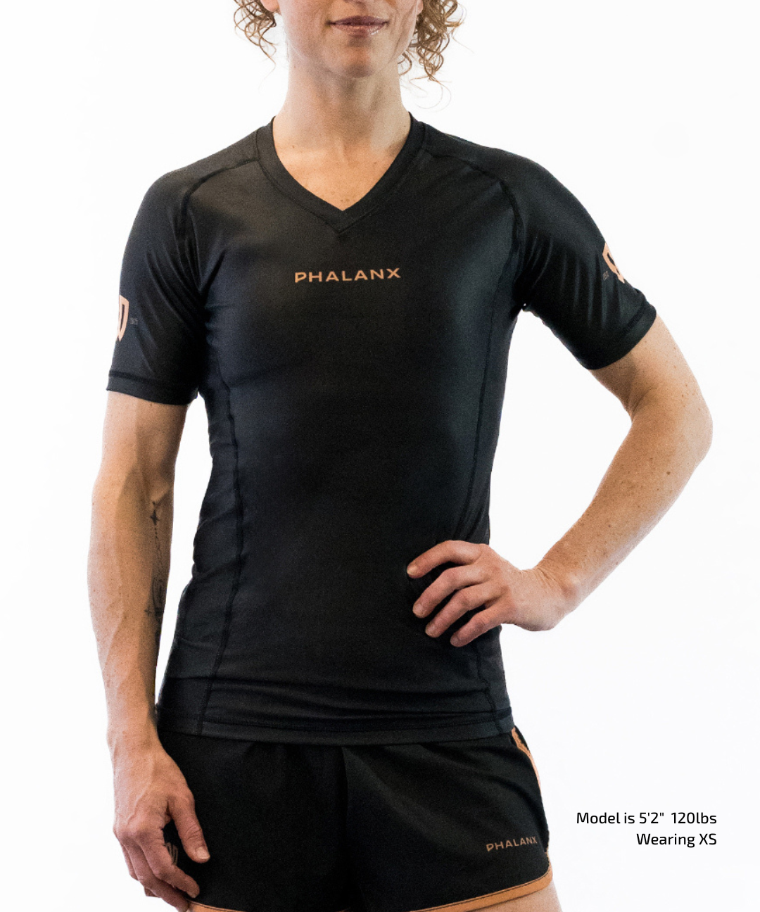 Phalanx Women's Jiu-jitsu BJJ short-sleeve rash guard is perfect for training jiu-jitsu, no-gi grappling, MMA—mixed martial arts, Brazilian Jiu-jitsu, wrestling, and judo. It is also perfect for no-gi JJ or gi jiu-jitsu, and it can be worn at Spartan Race, Tough Mudder, Yoga—all athletics!