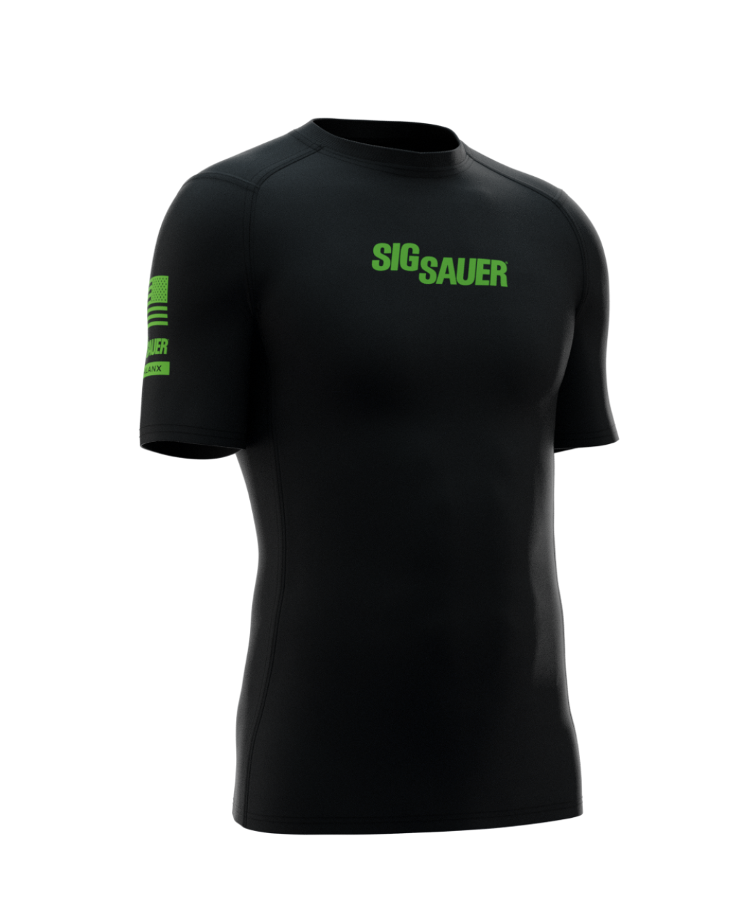 Phalanx x Sig Sauer bjj rash guard for jiu jitsu and mma, perfect for no gi JJ or gi jiujitsu, short sleeve rashguard, wear at Spartan Race, Tough Mudder, Yoga - all athletics!