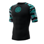 Phalanx x Sig Sauer bjj rash guard for jiu jitsu and mma, perfect for no gi JJ or gi jiujitsu, short sleeve rashguard, wear at Spartan Race, Tough Mudder, Yo