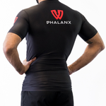 Phalanx Jiu-jitsu BJJ short-sleeve rash guard is perfect for training jiu-jitsu, no-gi grappling, MMA—mixed martial arts, Brazilian Jiu-jitsu, wrestling, and judo. It is also perfect for no-gi JJ or gi jiu-jitsu, and it can be worn at Spartan Race, Tough Mudder, Yoga—all athletics!