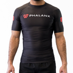 Phalanx Jiu-jitsu BJJ short-sleeve rash guard is perfect for training jiu-jitsu, no-gi grappling, MMA—mixed martial arts, Brazilian Jiu-jitsu, wrestling, and judo. It is also perfect for no-gi JJ or gi jiu-jitsu, and it can be worn at Spartan Race, Tough Mudder, Yoga—all athletics!