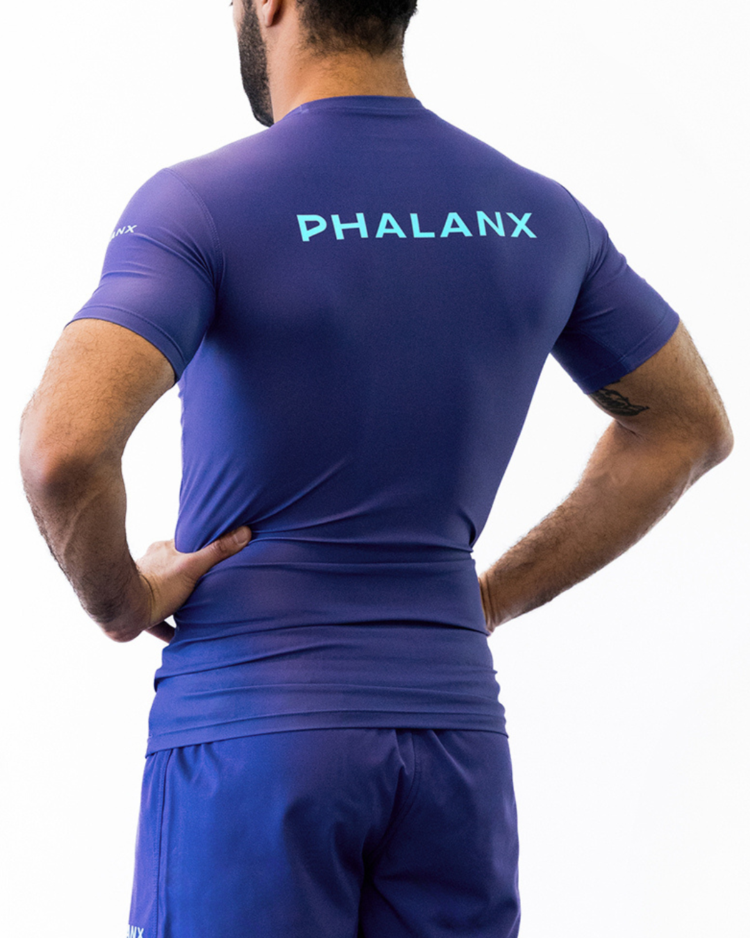 Phalanx Jiu-jitsu BJJ short-sleeve rash guard is perfect for training jiu-jitsu, no-gi grappling, MMA—mixed martial arts, Brazilian Jiu-jitsu, wrestling, and judo. It is also perfect for no-gi JJ or gi jiu-jitsu, and it can be worn at Spartan Race, Tough Mudder, Yoga—all athletics!