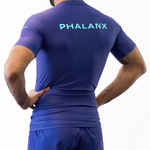 Phalanx Jiu-jitsu BJJ short-sleeve rash guard is perfect for training jiu-jitsu, no-gi grappling, MMA—mixed martial arts, Brazilian Jiu-jitsu, wrestling, and judo. It is also perfect for no-gi JJ or gi jiu-jitsu, and it can be worn at Spartan Race, Tough Mudder, Yoga—all athletics!