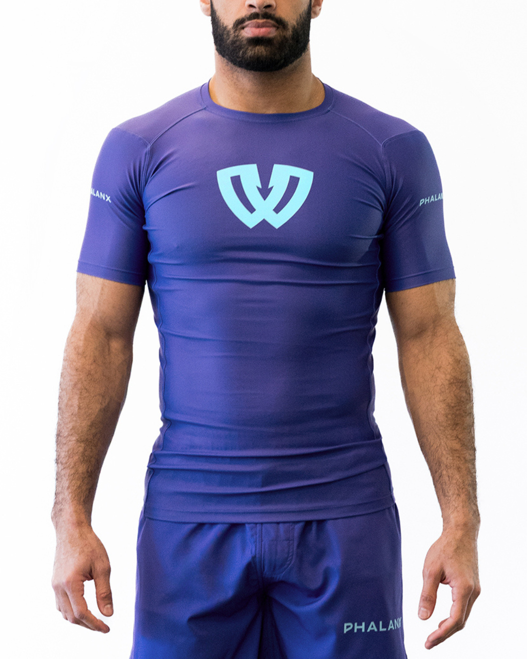 Phalanx Jiu-jitsu BJJ short-sleeve rash guard is perfect for training jiu-jitsu, no-gi grappling, MMA—mixed martial arts, Brazilian Jiu-jitsu, wrestling, and judo. It is also perfect for no-gi JJ or gi jiu-jitsu, and it can be worn at Spartan Race, Tough Mudder, Yoga—all athletics!