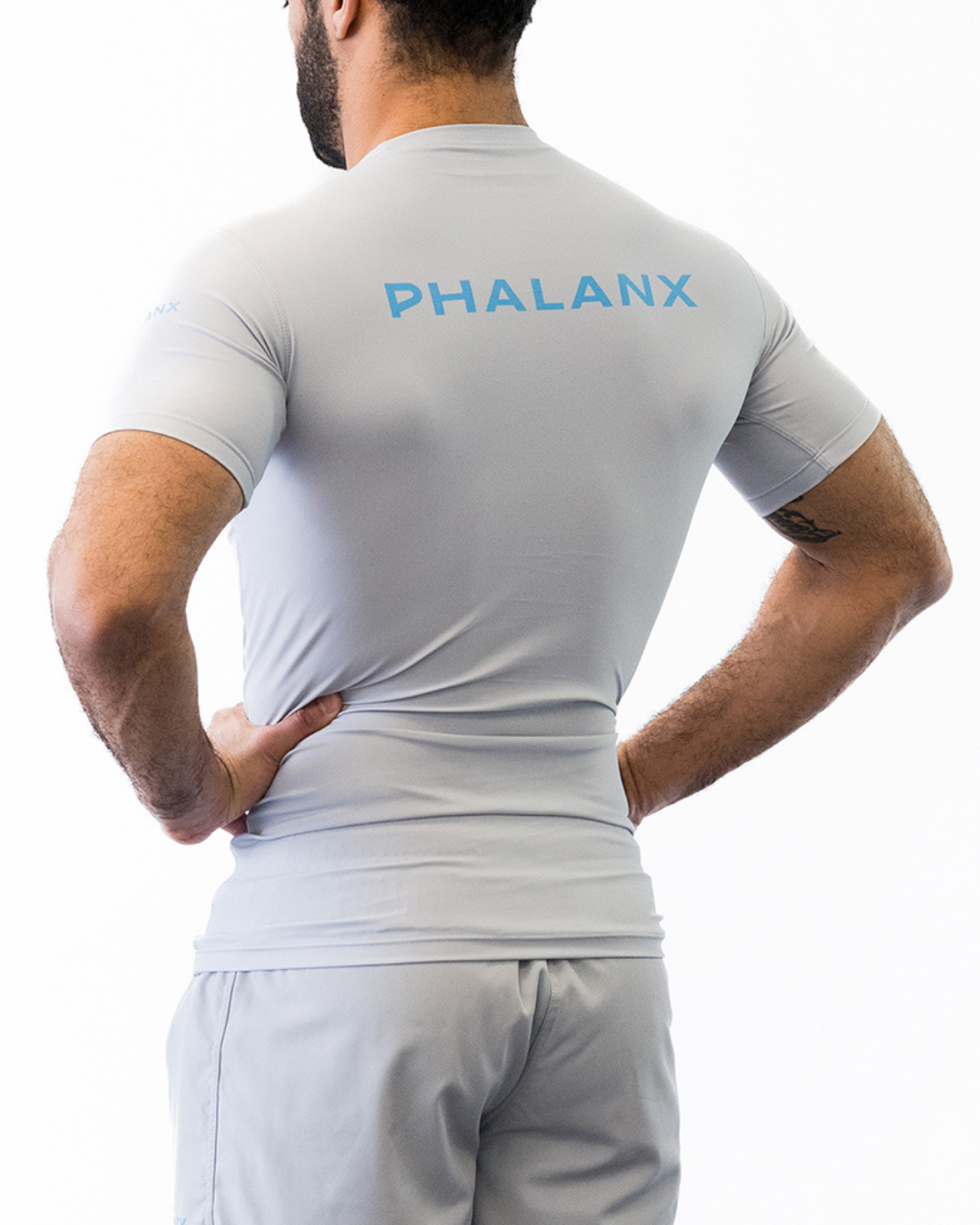 Phalanx Jiu-jitsu BJJ short-sleeve rash guard is perfect for training jiu-jitsu, no-gi grappling, MMA—mixed martial arts, Brazilian Jiu-jitsu, wrestling, and judo. It is also perfect for no-gi JJ or gi jiu-jitsu, and it can be worn at Spartan Race, Tough Mudder, Yoga—all athletics!