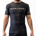 Phalanx Jiu-jitsu BJJ short-sleeve rash guard is perfect for training jiu-jitsu, no-gi grappling, MMA—mixed martial arts, Brazilian Jiu-jitsu, wrestling, and judo. It is also perfect for no-gi JJ or gi jiu-jitsu, and it can be worn at Spartan Race, Tough Mudder, Yoga—all athletics!