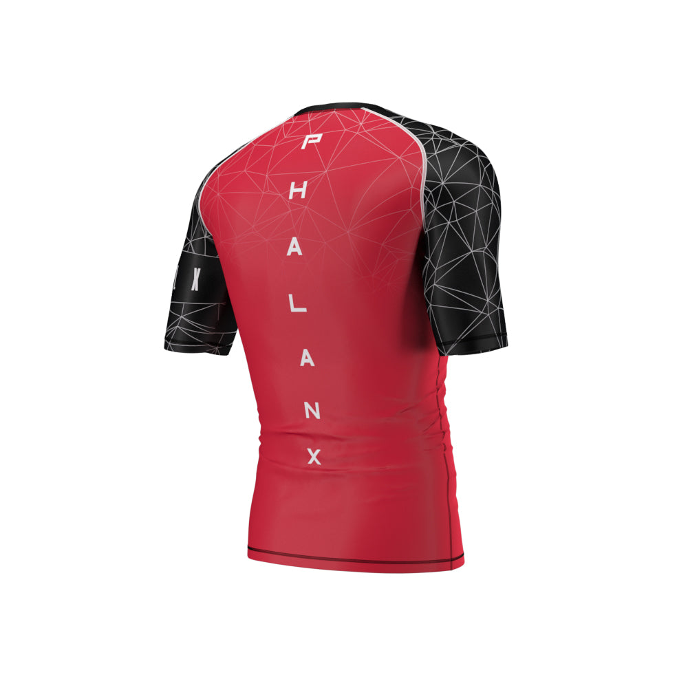 phalanx bjj rash guard for jiu jitsu and mma, perfect for no gi JJ or gi jiujitsu, short sleeve rashguard, wear at Spartan Race, Tough Mudder, Yoga - all athletics!