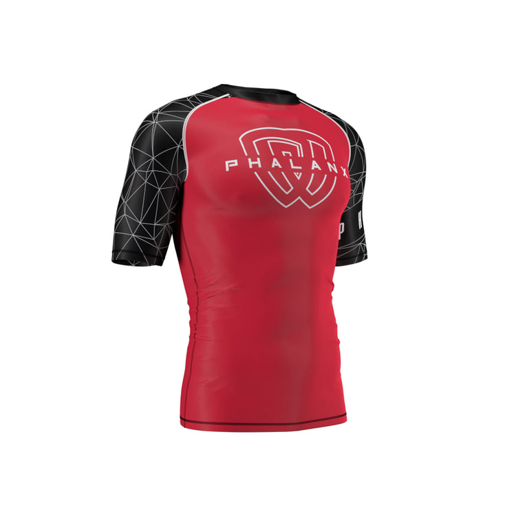 phalanx bjj rash guard for jiu jitsu and mma, perfect for no gi JJ or gi jiujitsu, short sleeve rashguard, wear at Spartan Race, Tough Mudder, Yoga - all athletics!